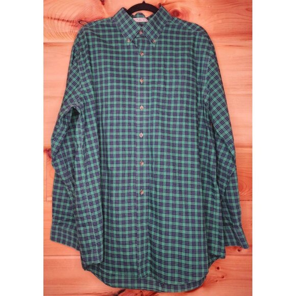 Green and Blue Plaid Men's Dress Shirt - Picture 6 of 11